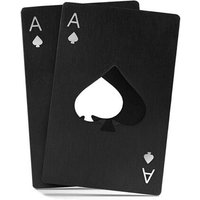 2 Pièces(Noir) Ouvre-Bouteille De Poker, Ouvre-Bouteille En Acier Inoxydable, Adapté À La Taille Du Portefeuille Cadeau Pour Papa