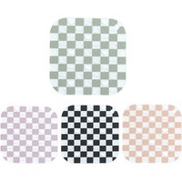 4 Morceaux De Sous-Verres Mignons En Pvc À Carreaux Tasses Isolantes Créatives Tapis Tasses De Tapis De Table