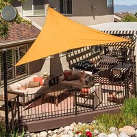 Voile D'ombrage 3x3x3m, Orange Pare-Soleil Triangulaire Imperméable Auvent Bloquant Les Uv Auvent De Terrasse De Plage De Jardin
