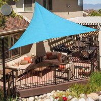 Voile De Parasol 3x3x3m, Bleu Parasol Triangulaire Imperméable Parasol Anti-Uv Auvent De Terrasse De Jardin Plage