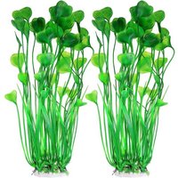 2 Pcs Grand Aquarium Décoration De Plantes Aquatiques, Plante Aquatique Artificielle En Plastique 40cm Décoration De Réservoir De Poissons - Sans