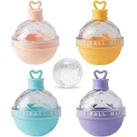 Ensemble De 4 Grands Bacs À Glaçons Sphériques, Moules À Glaçons Ronds, Moules À Glaçons Moules À Glaçons En Silicone De Qualité Alimentaire De 6 Cm