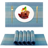 Lot De 6 Sets De Tables Pvc Lavables Antidérapant Résistant À L'usure À La Chaleur, Facile À Nettoyer Et Stocker, 45cmx30cm