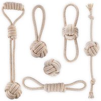 Jouet Chien En Coton Naturel Moelleux Sûr Sain Balle Chien Accessoire Chien Lot De 6 De Jouets Pour Chien (Chiot), Fournitures Pour Animaux