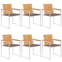 Prolenta Premium - Chaises De Jardin 6 Pcs Avec Coussins Bois De Teck Massif