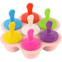 Mini Moule À Glace Bébé, (Rose)Popsicle Moules Diy Réutilisable, Ice Cream Moules À 7 Cavités, En 8 Tige En Plastique Colorés, Pour Popsicles, Crèmes