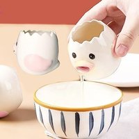 Séparateur D'oeufs Poussin -Rose? Poulet Blanc D'oeuf Separateur En Céramique Oeufs Filtre, Séparateur D'oeufs Mignon Pour Cuisine, Boulangerie,