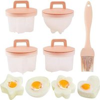 4 Pièces Oeufs Pochés Chaudière À Oeufs, Sans Bpa, Chaudière À Oeufs, Coquetier, Pocheuse À Oeufs Avec Brosse À Huile Non Collante Rose Parfait Petit