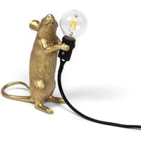 Seletti Lampe Souris Sur Pied En Résine #1 En Or