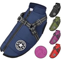Manteau DHiver Imperméable Pour Chien Chaud Avec Harnais, Veste De Chien Imperméable Pour Petit Moyen Grands Chiens (Xl, Bleu)
