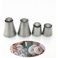 4 Pièces Grande Douille Patisserie Douilles Fleur À Gâteaux Réutilisable En Acier Inoxydable Gouttes Douille De Décorations Outils Set Pour Tarte