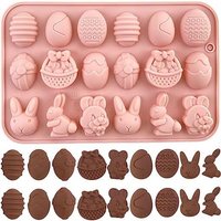 1 Moule En Silicone Pour Chocolat De Pâques À 18 Cavités En Forme D'¿Uf, De Lapin, De Tête De Lapin, De Panier, Pour Chocolat, Bonbons, Gelée À
