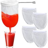 4 Pièces Sac À Lait Végétal Avec Support Filtre Alimentaire Réutilisable Tissu Passoire En Coton Lavable Sac À Lait De Noix Avec Fermeture Éclair