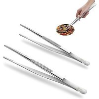 2 Pièces Pinces Cuisine?Pince Cuisine Inox?Pince Barbecue?Pince De Cuisine 2 Tailles 20 Cm30 Cm,Conception En Forme De Dent De La Dent, Saisie