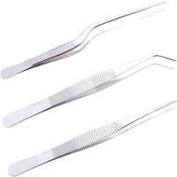 3pcs Pince À Barbecue,Pince De Cuisine,Pince Cuisine Professionnel,Acier Inoxydable,Forme Droite,Pince Courbées,Pince Garniture Cuisine,Pince À