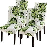 4 Pièces?Monstre? , Housse De Chaise Extensible , Moderne Housse De Chaise Salle À Manger,Amovible Lavable Couverture Protection De Chaise Pour Salle
