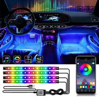 Éclairage Intérieur Voiture, Accessoire Led Voiture Interieur, Bande Led Rgb Auto Decoration Voiture, Contrôle App, Conception À Deux Lignes Étanche