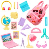 18 Pcs Baby House And Lele Barbie Accessoires D'apprentissage Pour Bébé Mini Ordinateur Portable Jouets Pour Enfants