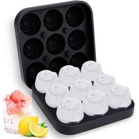 Bac À Glaçons En Silicone Avec Couvercle, Dégagement Facile 9 X Moule À Glaçons Rose, Bac À Glaçons Souples, Plateau De Congélation Pour Whisky,