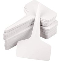 100 Pièces Étiquette De Plante Étiquette De Semis Potager Plantation Plastique Extérieur Imperméable, Blanc, 10x6cm