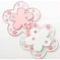 Dessous De Verre 2 Pièces En Pvc Souple Sakura Mat Coaster Table Mats Christmas Cup Sets De Table Pour Restaurants, 2st, Diamètre 11,5 Cm