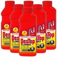 DESTOP Lot de 6 Gels désinfectant et déboucheur canalisation Turbo 5 min - 2 doses - 500ml