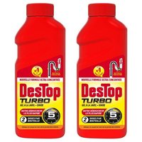 DESTOP Lot de 2 Gels désinfectant et déboucheur canalisation Turbo 5 min - 2 doses - 500ml