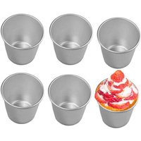 6 Pièces Non Adhésives Tasse Feuilletée Chocolat Fondant Pouding Tasse Framboise Moule, 7,4 Cm De Haut