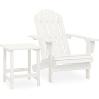 Vidaxl Chaise De Jardin Adirondack Avec Table Bois De Sapin Blanc