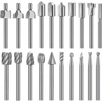 Bits de en Carbure de Routeur HSS 20Pc pour de Forets de Routeur Tige de 1/8 Pouce (3Mm) pour Outils Rotatifs
