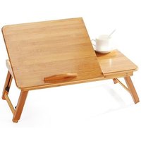 Table De Lit Pour Ordinateur Portable En Bambou, Plateau D'ordinateur À Plateau Inclinable Pour Ordinateur Portable Avec Pieds Pliants Pour Canapé Lit
