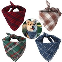 4pcs Bandana Chien, Collier Bandana Chien Bandana Chien Collier Lavable Bandana Chien Écharpe Reglable Bandana Chien Carreaux Pour Chiot Chat Animal