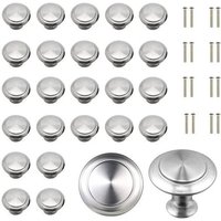 Boutons DArmoire 36 Pices Poignes de Tiroir Rondes avec Vis Acier Inoxydable Moderne PZCC