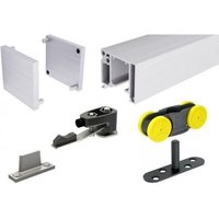 Kits complets SAF Slim pour porte en bois coulissante 1,95M 1 amortisseur 10/20kg aluminium MANTION