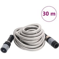 vidaXL Tuyau d'arrosage buse de pulvérisation argenté 0,6"" 30 m inox