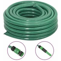 vidaXL Tuyau d'arrosage avec jeu de raccords vert 0,75" 30 m PVC