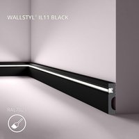 Plinthe NMC IL11 BLACK WALLSTYL Noel Marquet Moulure décorative Moulure en stuc Éclairage indirect design moderne noir 2 m