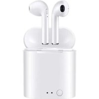 Écouteur Micro casque Oreillette Bluetooth Audio sans fil TWS I7S pour Xiaomi Redmi 6A Couleur Blanc