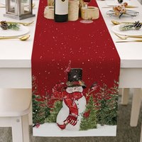 Bonhomme De Neige Noël Oiseaux Arbres Chemin De Table,13 X 90 Pouces Saisonnier Hiver Noël Vacances Cuisine Table À Manger Décoration Pour Intérieur