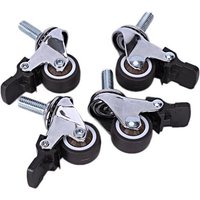 4 Pcs Mini Petites Roulettes 1 Pouce M8 X 15mm Tpe Roues Silencieuses Avec Frein Universel Roulettes Roue Pour Meubles Bibliothèque Tiroir