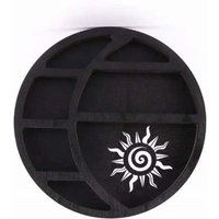 Étagère De Rangement En Cristal De Forme Ronde Noire, Décor À La Maison Pour Bijoux Au Charbon, Mini Sculptures En Gaz