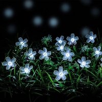 Lumière Blanche Guirlande Lumière Solaire Extérieure Multicolore Led Batterie Imperméable 7m 50 Led Mode Décoratif Jardin Terrasse Famille Noël