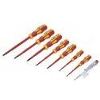 Lot 8 tournevis électricien isolés plat cruciforme testeur de tension VDE DIN BGS TECHNIC