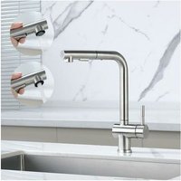 Magic Robinet Cuisine avec Douchette Mitigeur Douchette d'evier Extractible a 2 Jets Mitigeur Evier Pivotant a 360 degres Mitigeur de Cuisine avec