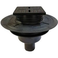 Bonde à sortie VERTICALE pour receveur à carreler RAINY et HIGH RAINY - Grille Inox Noir