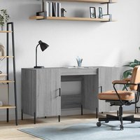 Vidaxl Bureau Sonoma Gris 140x50x75 Cm Bois D'ingénierie