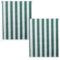 Lot De 2 Stores Enrouleurs De Fenêtre Avec Kit De Montage 120 X 230 Cm Protection Solaire Opaque Vert/Blanc 04_0007441