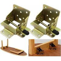 ?1 Paire?Extension De Pied De Table Pliante Autobloquante À 90 Degrés, Support D'étagère Pliable, Télescopique, Caché, Pour Bureau, Lit, Charnières