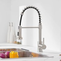 Robinet Cuisine Douchette Extractible avec 2 Modes de Pulvérisation, Mitigeur Cuisine Rotatif à 360°, Froid & Chaud Disponible, Robinetterie de