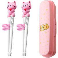 Baguette Chinoise Enfant, 2 Paires Baguettes De Formation Vaisselle Baguettes D'animaux Conception De Boucle Antidérapante, Convient Aux Débutants À